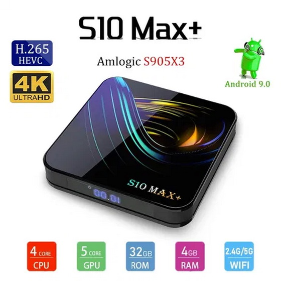 Прошивка Android Pie 9.0 для S10 Max+ TV Box с Amlogic S905X3